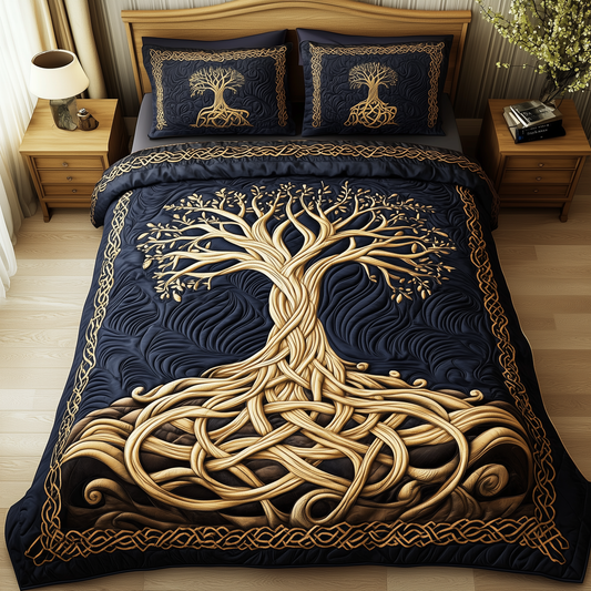 Eternal Tree Of Life 3-Piece Quilted Bedding Set GFTONL2292