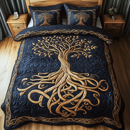 Eternal Tree Of Life 3-Piece Quilted Bedding Set GFTONL2297
