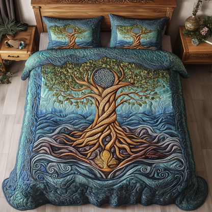 Eternal Tree Of Life 3-Piece Quilted Bedding Set GFTONL2303