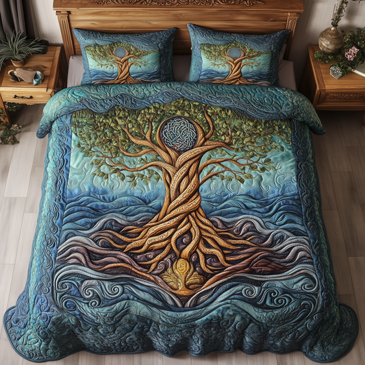 Eternal Tree Of Life 3-Piece Quilted Bedding Set GFTONL2303