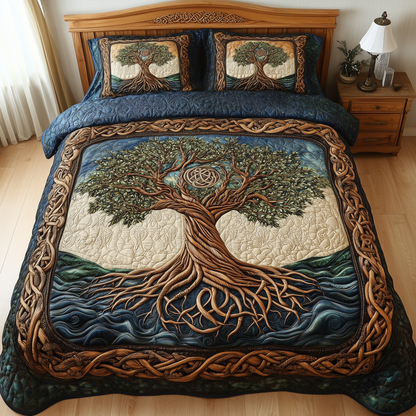 Eternal Tree Of Life 3-Piece Quilted Bedding Set GFTONL2305