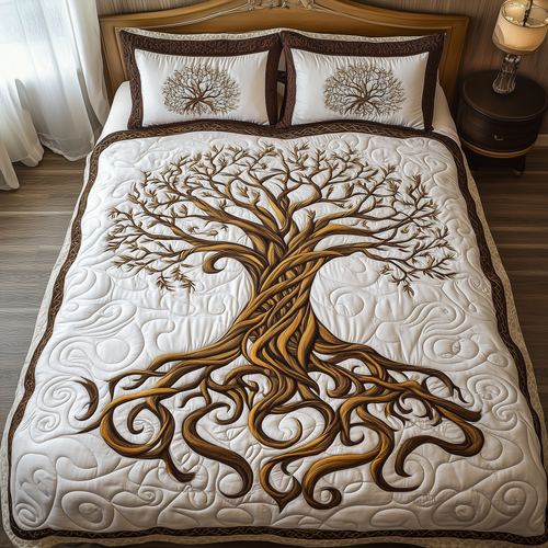 Eternal Tree Of Life 3-Piece Quilted Bedding Set GFTONL2308