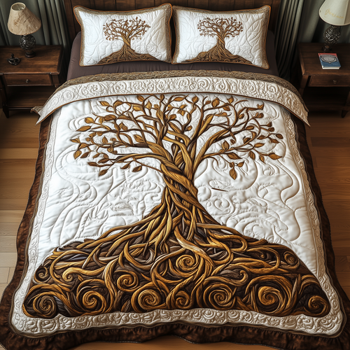 Eternal Tree Of Life 3-Piece Quilted Bedding Set GFTONL2310
