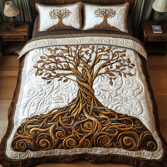 Eternal Tree Of Life 3-Piece Quilted Bedding Set GFTONL2310