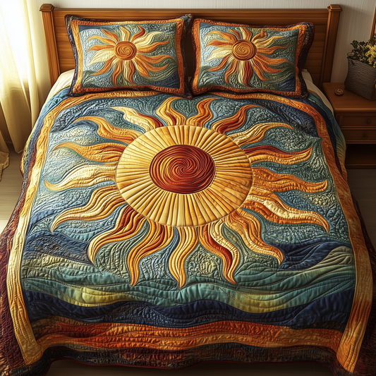 Luminous Sunshine 3-Piece Quilted Bedding Set GFTONL2337