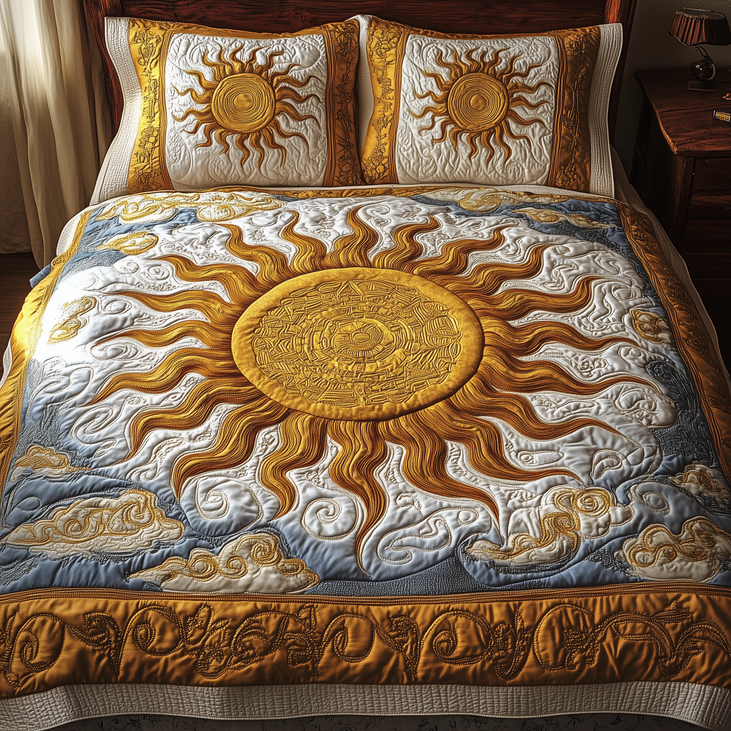 Elegant Sunshine 3-Piece Quilted Bedding Set GFTONL2345