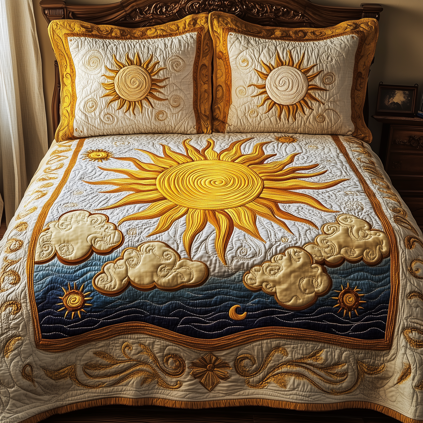 Elegant Sunshine 3-Piece Quilted Bedding Set GFTONL2347