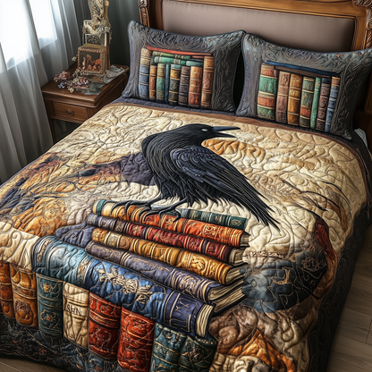 Obsidian Raven 3-Piece Quilted Bedding Set GFTONL2359
