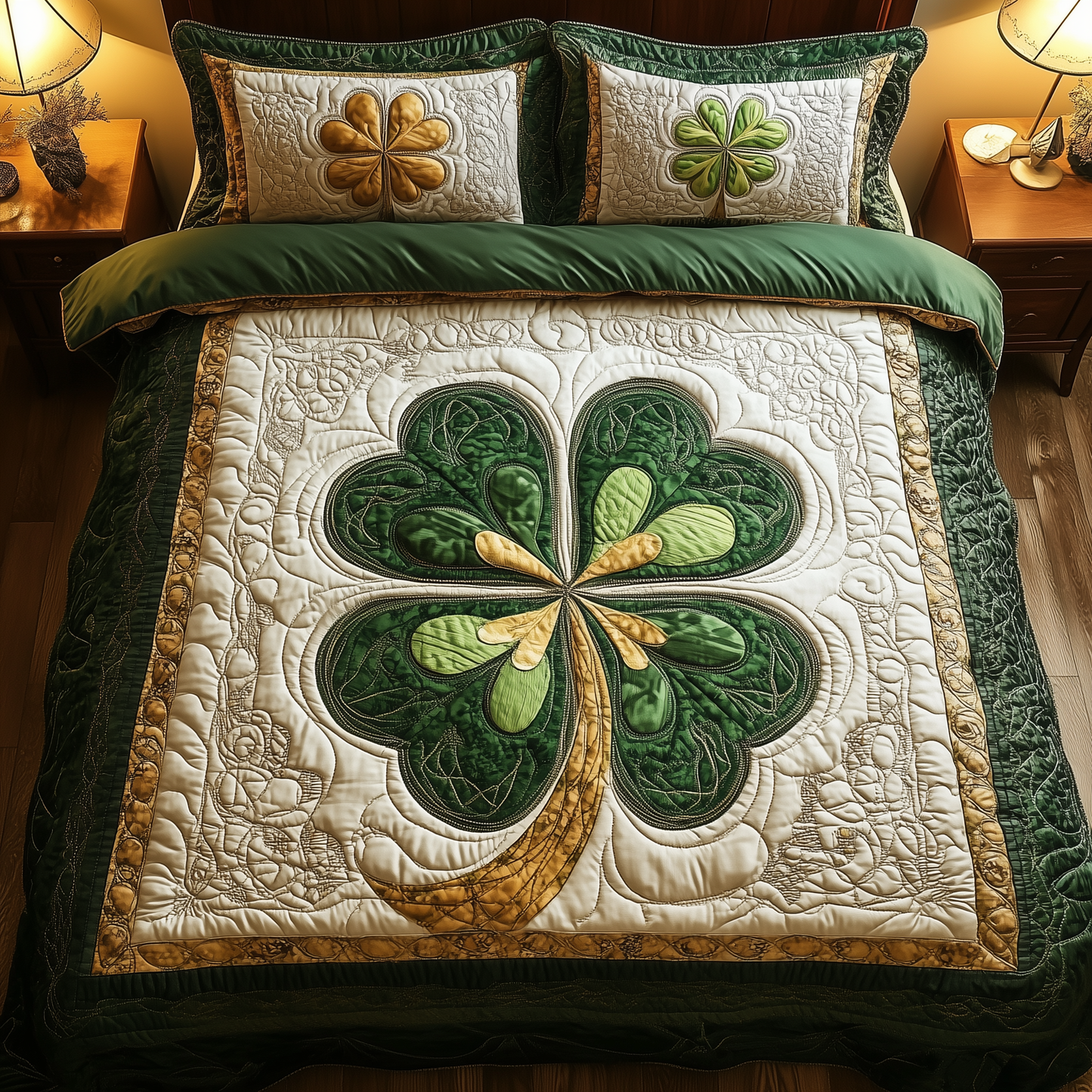 Irish Lucky Charm  3-Piece Quilted Bedding Set GFTONL2373