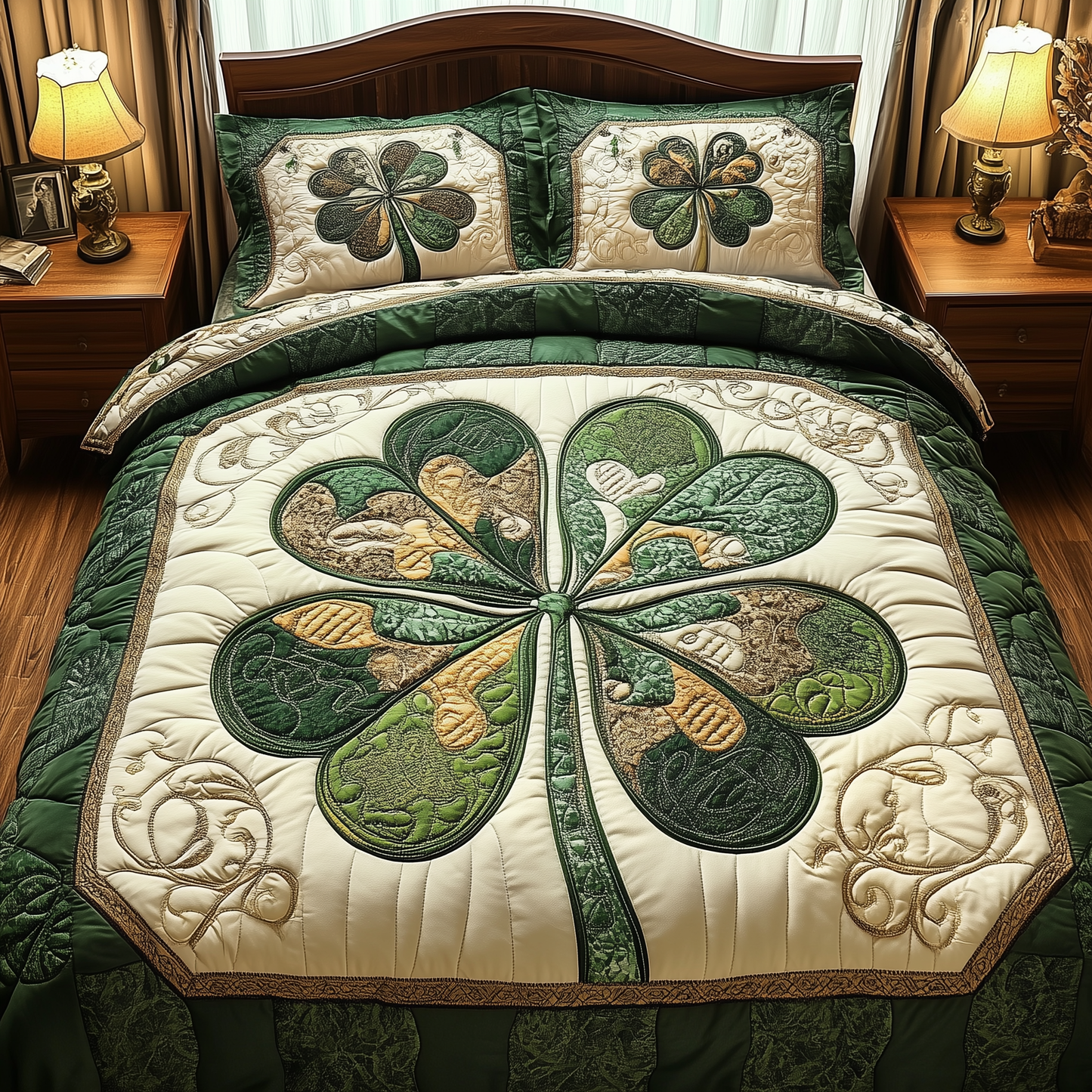 Irish Lucky Charm  3-Piece Quilted Bedding Set GFTONL2374