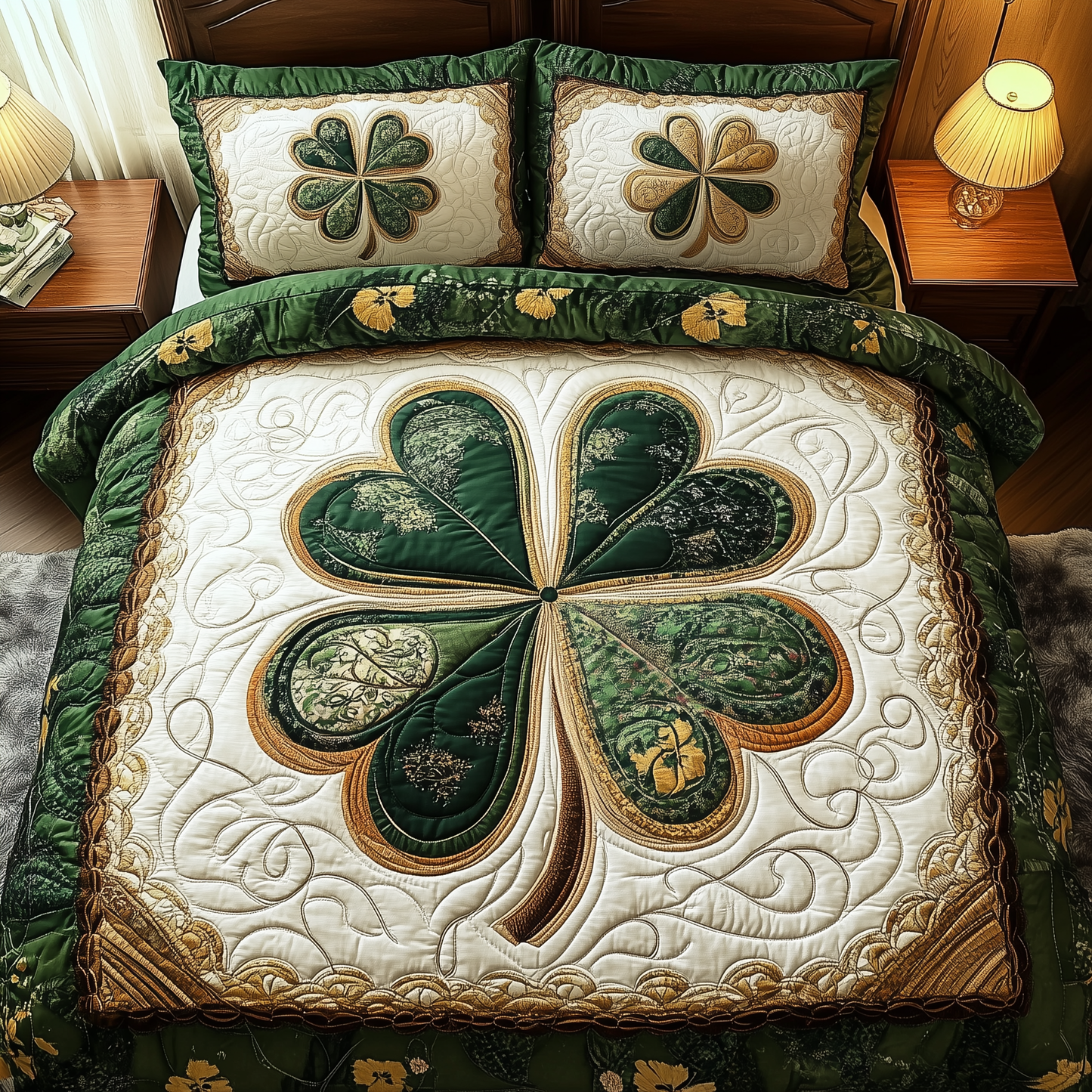 Irish Lucky Charm  3-Piece Quilted Bedding Set GFTONL2375