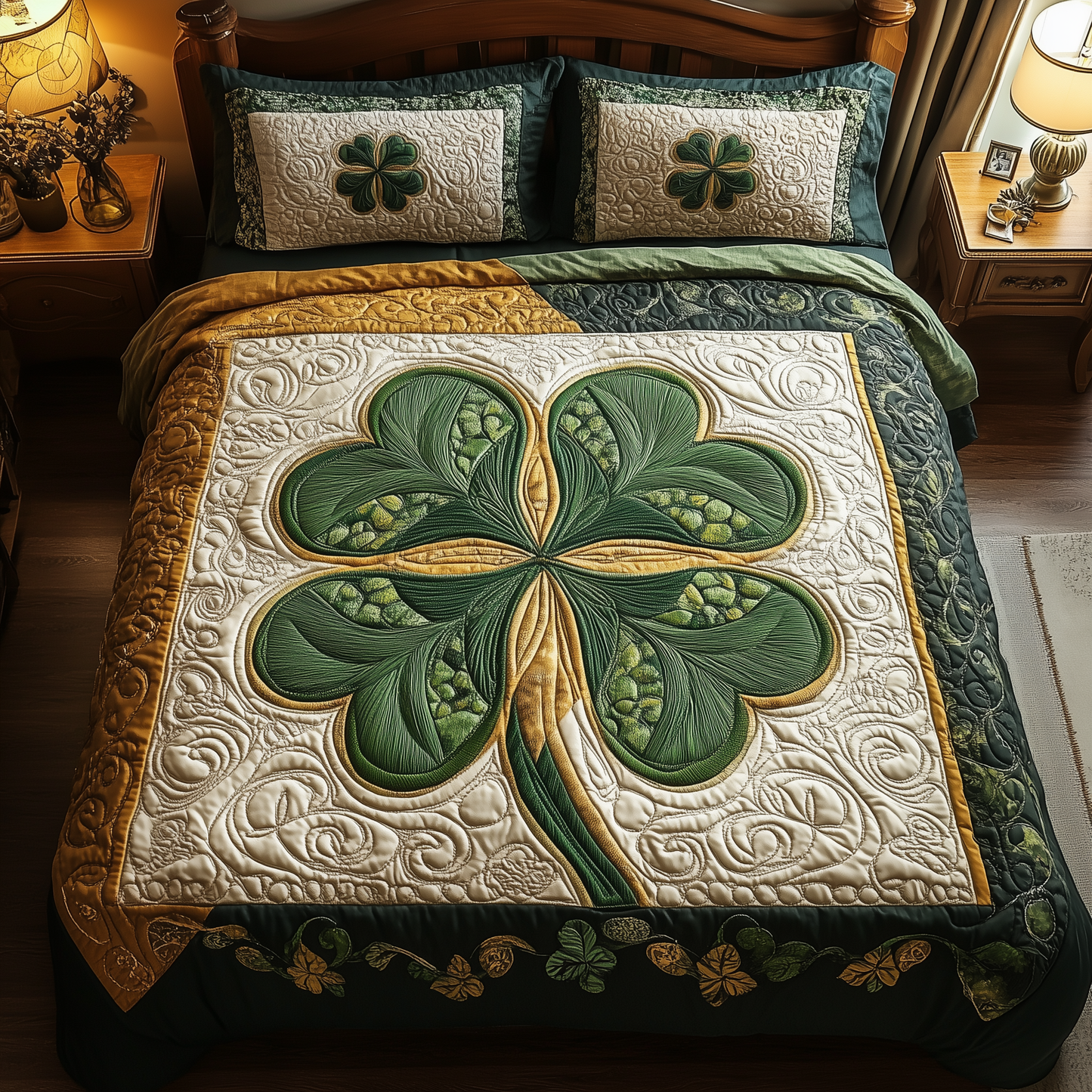 Irish Lucky Charm  3-Piece Quilted Bedding Set GFTONL2378