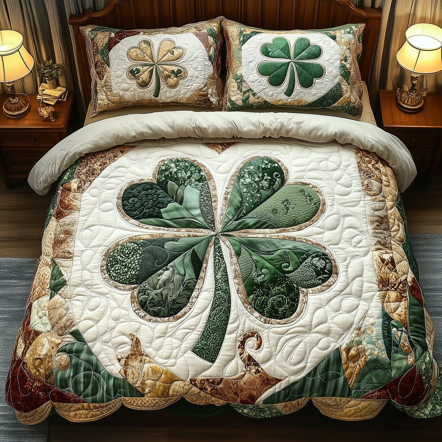 Irish Lucky Charm  3-Piece Quilted Bedding Set GFTONL2380