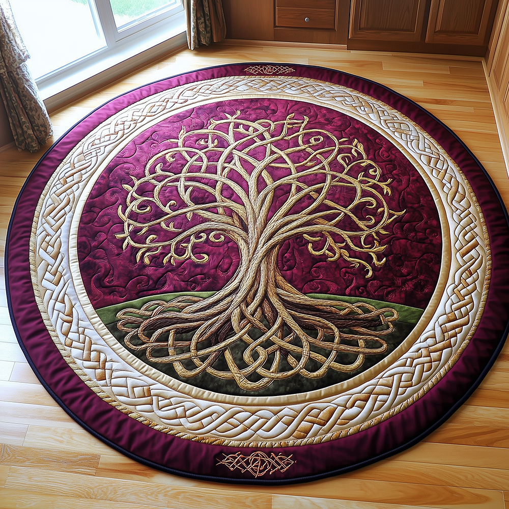 Ancient Tree Of Life Quilted Round Mat GFTONL2409