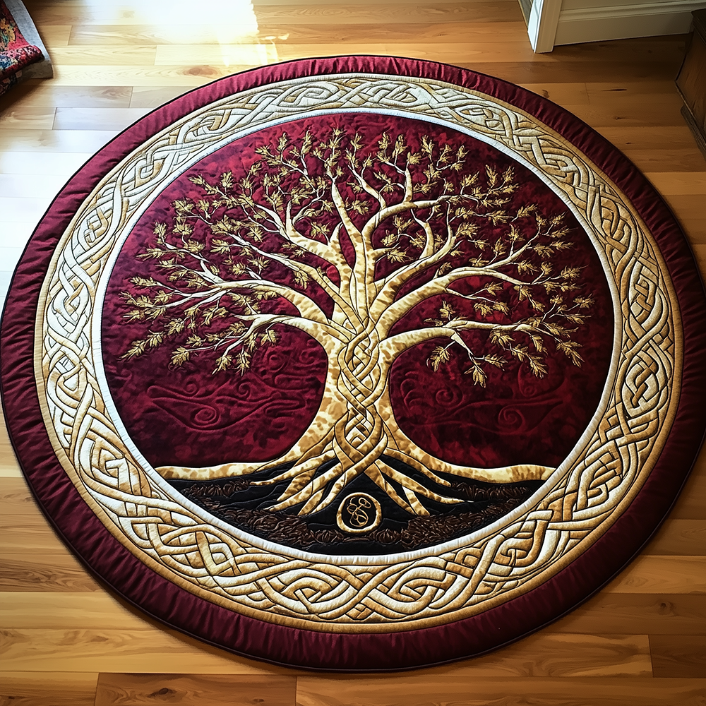 Ancient Tree Of Life Quilted Round Mat GFTONL2410