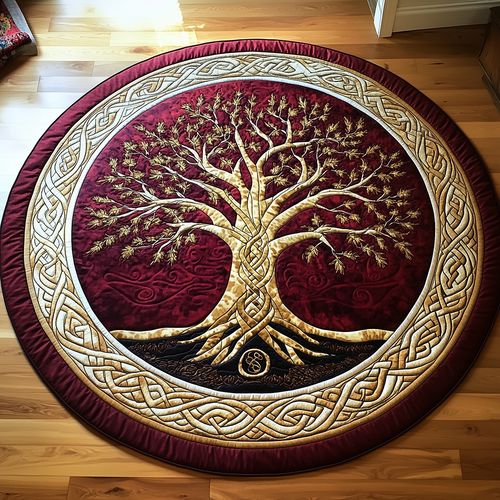 Ancient Tree Of Life Quilted Round Mat GFTONL2410