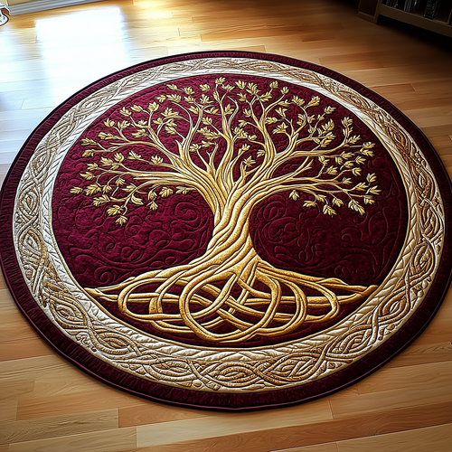 Ancient Tree Of Life Quilted Round Mat GFTONL2411