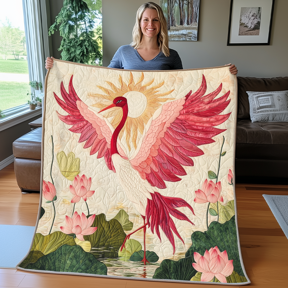 Elegant Crane Quilted Blanket GFTONL2444
