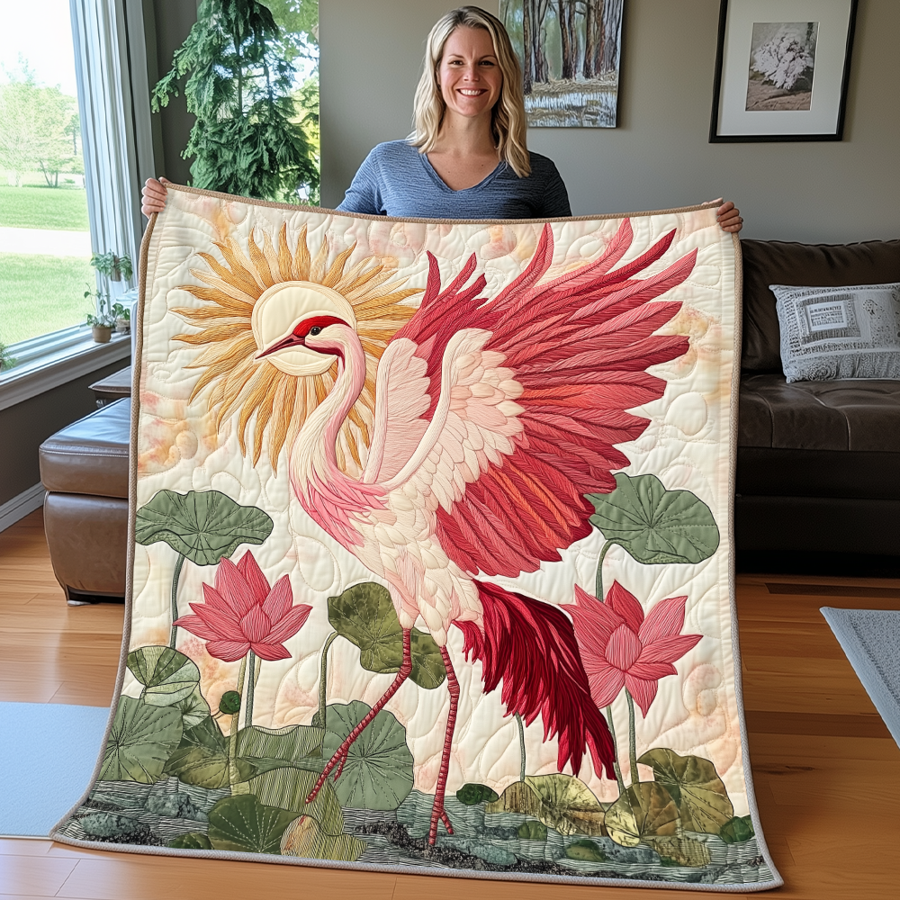 Elegant Crane Quilted Blanket GFTONL2446