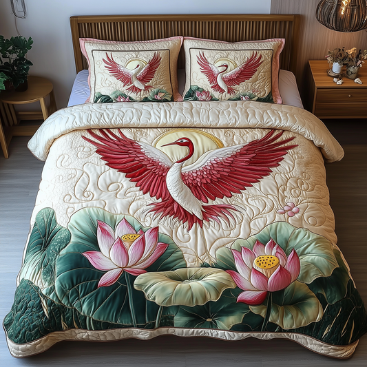 Elegant Crane 3-Piece Quilted Bedding Set GFTONL2450
