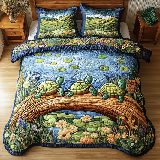 Harmony Turtles 3-Piece Quilted Bedding Set GFTONL2486