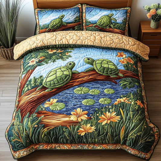 Harmony Turtles 3-Piece Quilted Bedding Set GFTONL2487