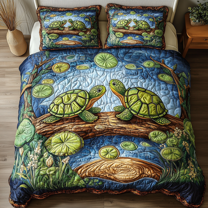 Harmony Turtles 3-Piece Quilted Bedding Set GFTONL2490