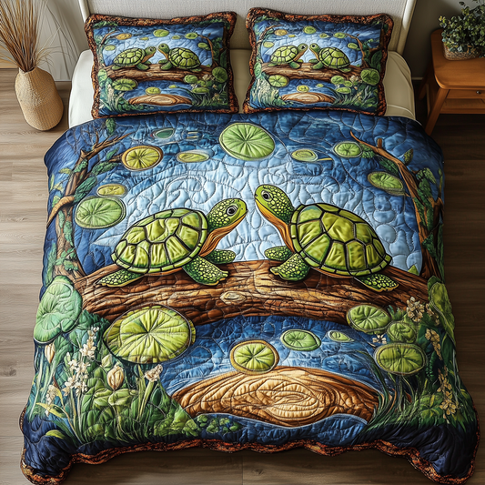 Harmony Turtles 3-Piece Quilted Bedding Set GFTONL2490
