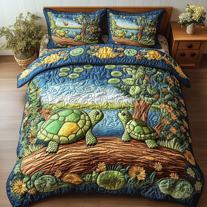 Harmony Turtles 3-Piece Quilted Bedding Set GFTONL2491