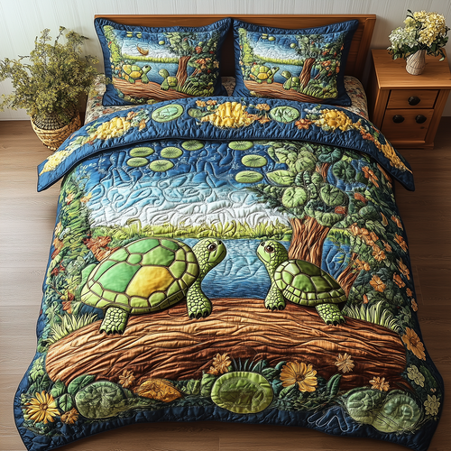 Harmony Turtles 3-Piece Quilted Bedding Set GFTONL2491