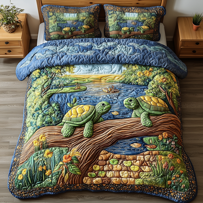 Harmony Turtles 3-Piece Quilted Bedding Set GFTONL2492
