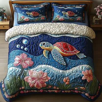 Turtle 3-Piece Quilted Bedding Set GFTONL2500