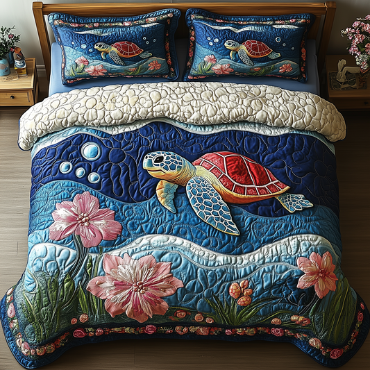 Turtle 3-Piece Quilted Bedding Set GFTONL2500