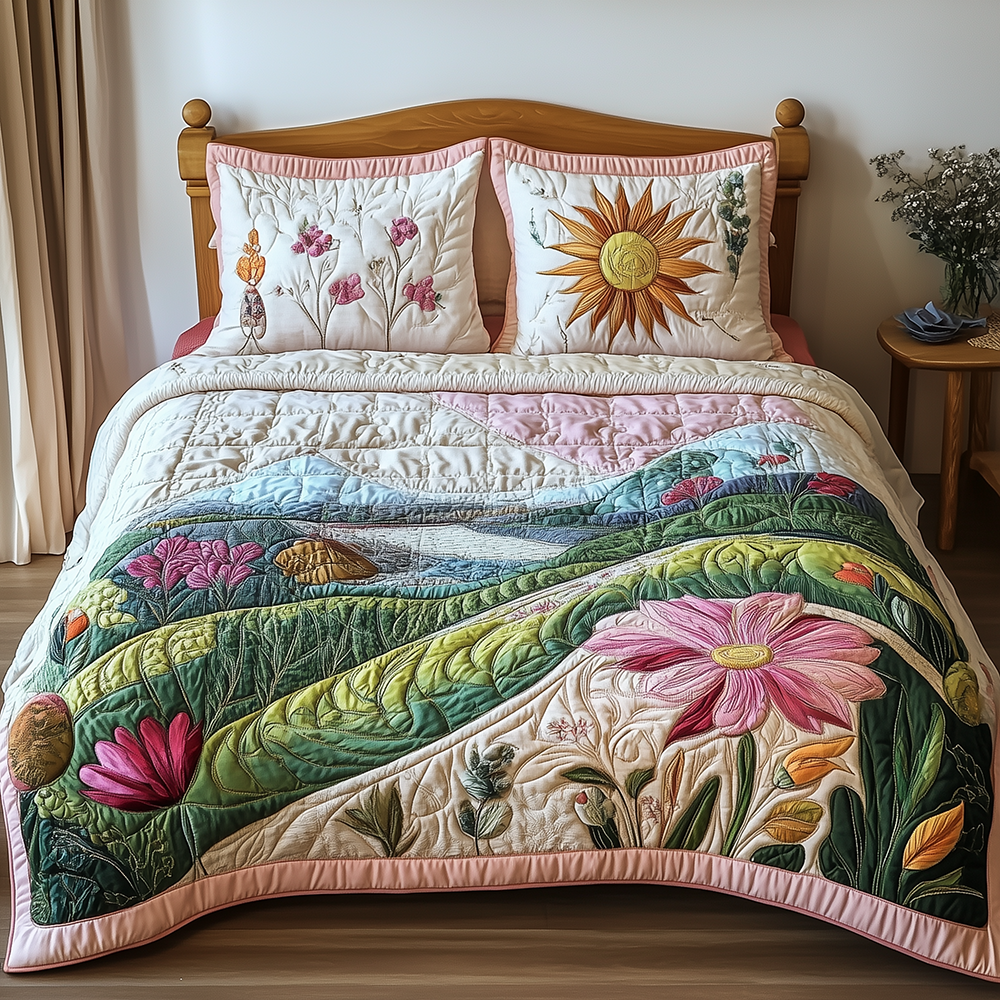 Nature's Symphony 3-Piece Quilted Bedding Set GFTONL2557