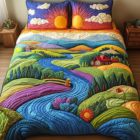 Nature's Symphony 3-Piece Quilted Bedding Set GFTONL2559