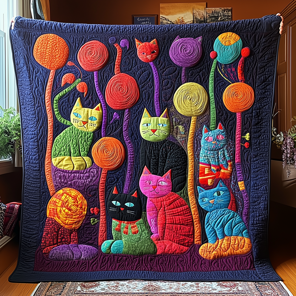 Knit Kittens Quilted Blanket GFTONL2593