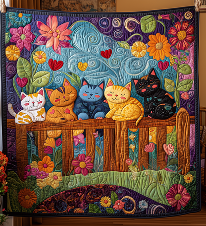 Garden Whiskers Quilted Blanket GFTONL2602