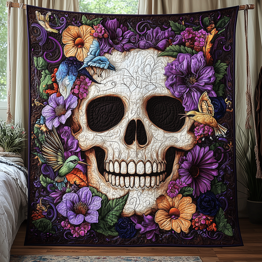 Artistic Skull Quilted Blanket GFTONL2647