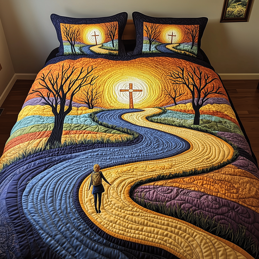 Blessing Path 3-Piece Quilted Bedding Set GFTONL2661