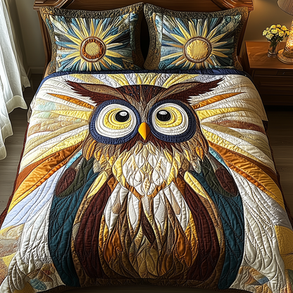 Shining Owl 3-Piece Quilted Bedding Set GFTONL2664