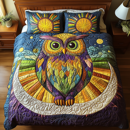 Shining Owl 3-Piece Quilted Bedding Set GFTONL2668