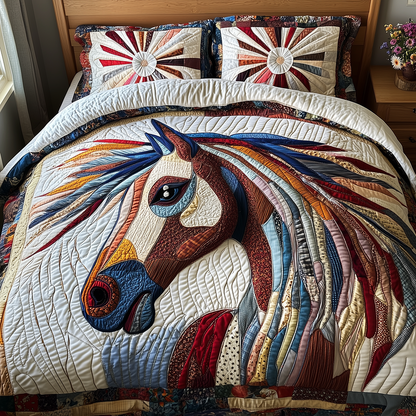 Horse 3-Piece Quilted Bedding Set GFTONL2670