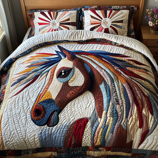 Horse 3-Piece Quilted Bedding Set GFTONL2670