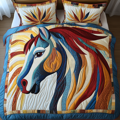 Horse 3-Piece Quilted Bedding Set GFTONL2671