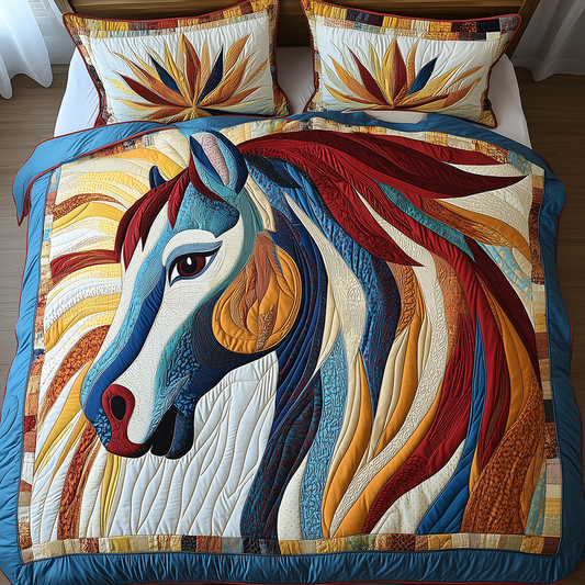 Horse 3-Piece Quilted Bedding Set GFTONL2671