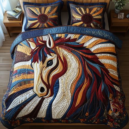 Horse 3-Piece Quilted Bedding Set GFTONL2672