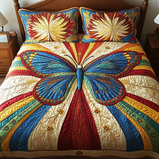 Butterfly Charm 3-Piece Quilted Bedding Set GFTONL2687