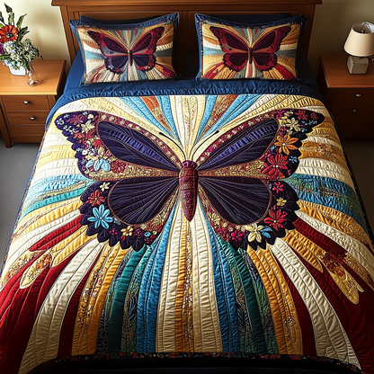 Butterfly Charm 3-Piece Quilted Bedding Set GFTONL2692