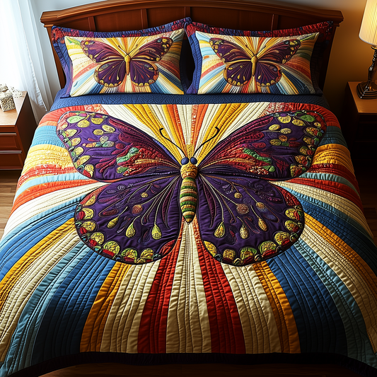 Butterfly Charm 3-Piece Quilted Bedding Set GFTONL2697