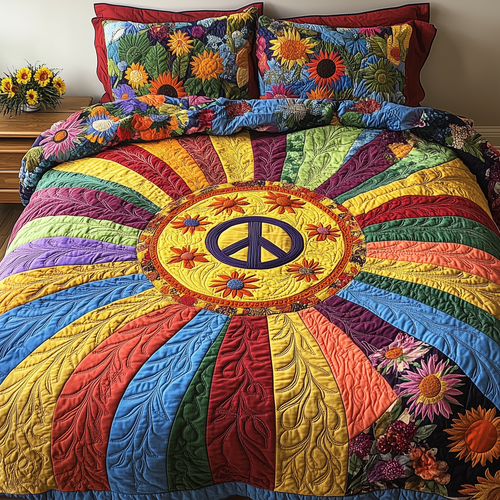 Vibrant Peace 3-Piece Quilted Bedding Set GFTONL2709